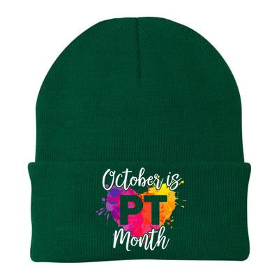 Physical Therapy Therapist And Assistant October Is PT Month Knit Cap Winter Beanie