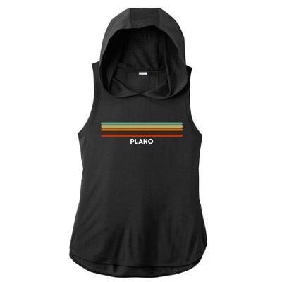 Plano Texas Tx Us Cities Of America Retro Gift Ladies PosiCharge Tri-Blend Wicking Draft Hoodie Tank