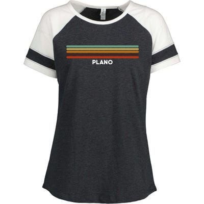 Plano Texas Tx Us Cities Of America Retro Gift Enza Ladies Jersey Colorblock Tee