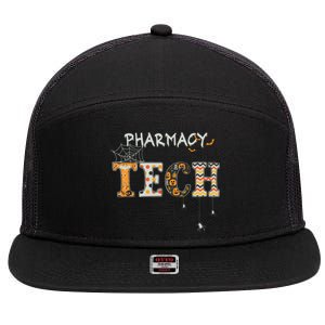 Pharmacy Technician Tech Funny Pharmacist Halloween Spooky 7 Panel Mesh Trucker Snapback Hat