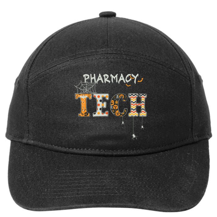 Pharmacy Technician Tech Funny Pharmacist Halloween Spooky 7-Panel Snapback Hat