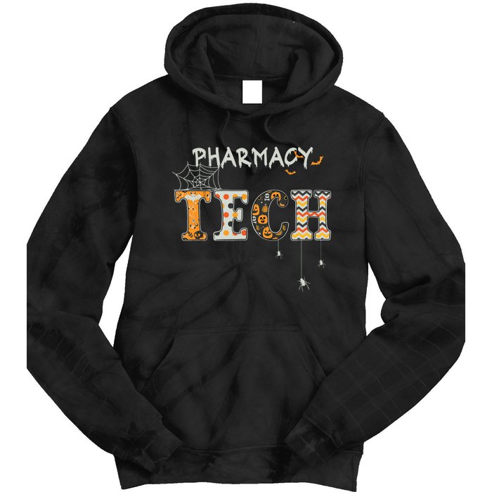 Pharmacy Technician Tech Funny Pharmacist Halloween Spooky Tie Dye Hoodie