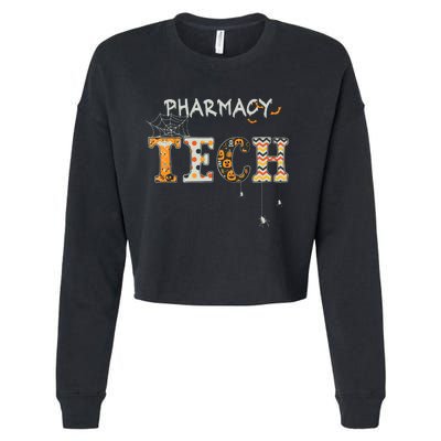 Pharmacy Technician Tech Funny Pharmacist Halloween Spooky Cropped Pullover Crew