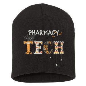 Pharmacy Technician Tech Funny Pharmacist Halloween Spooky Short Acrylic Beanie