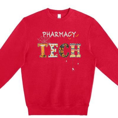 Pharmacy Technician Tech Funny Pharmacist Halloween Spooky Premium Crewneck Sweatshirt