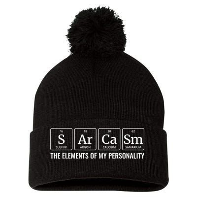 Periodic Table T Chemistry Sarcasm Elements Pom Pom 12in Knit Beanie