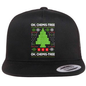 Periodic Table Tree Oh Chemistree Fun Chemistry Teacher Xmas Flat Bill Trucker Hat