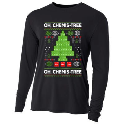 Periodic Table Tree Oh Chemistree Fun Chemistry Teacher Xmas Cooling Performance Long Sleeve Crew
