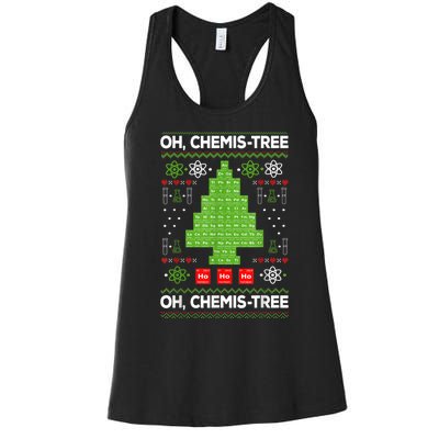 Periodic Table Tree Oh Chemistree Fun Chemistry Teacher Xmas Women's Racerback Tank