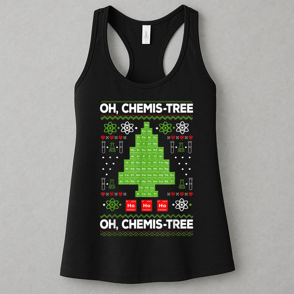 Periodic Table Tree Oh Chemistree Fun Chemistry Teacher Xmas Womens Tank Top