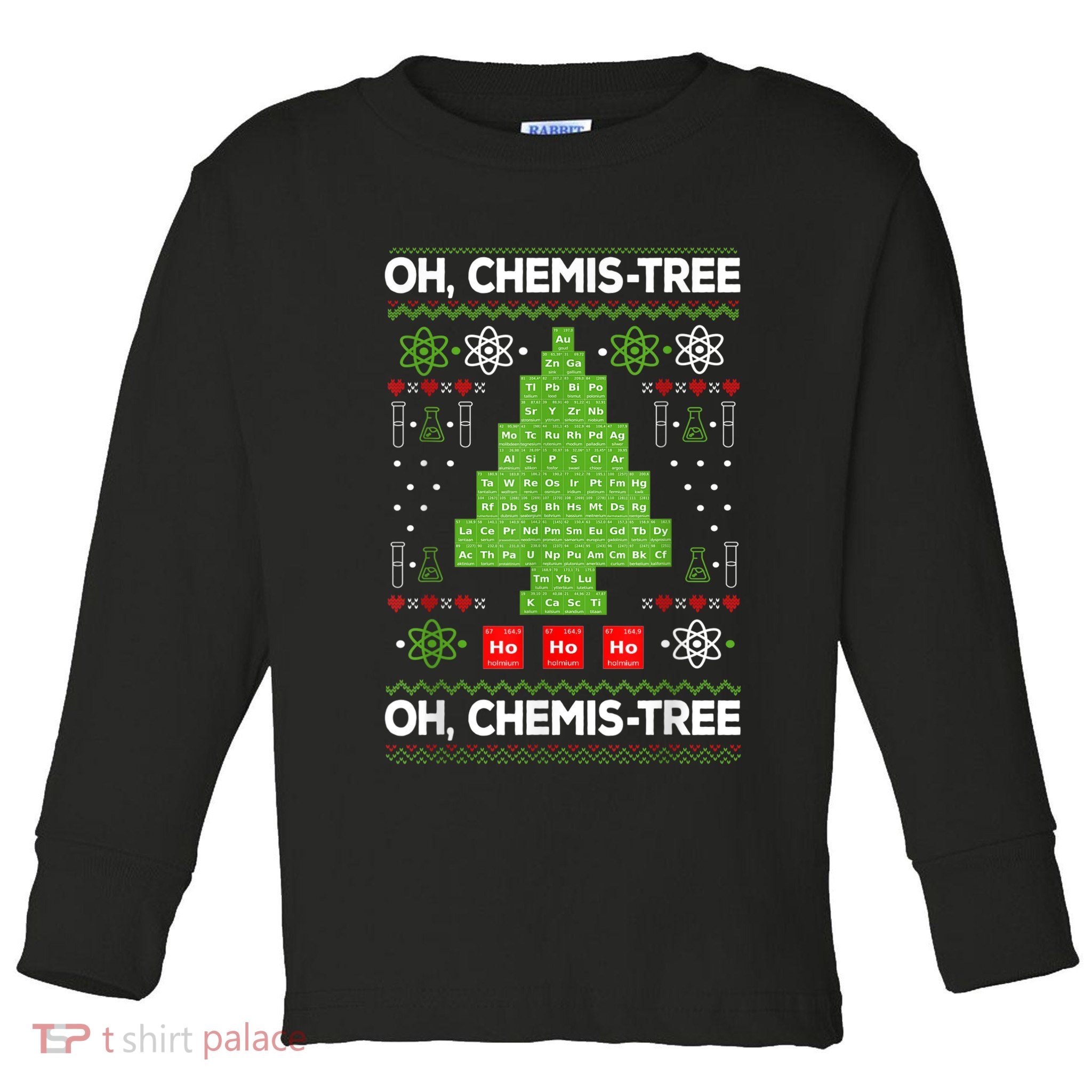 Periodic Table Tree Oh Chemistree Fun Chemistry Teacher Xmas Toddler Long Sleeve Shirt