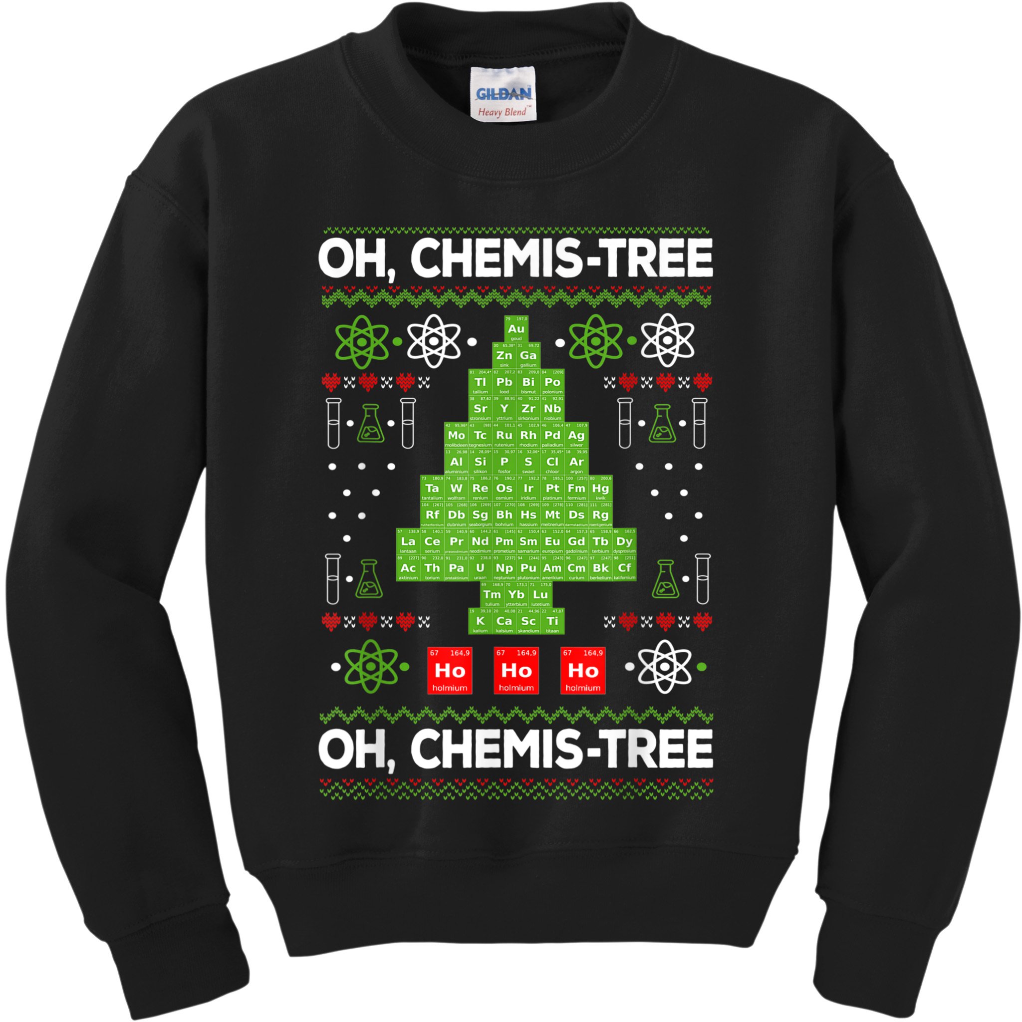 Periodic Table Tree Oh Chemistree Fun Chemistry Teacher Xmas Kids Sweatshirt