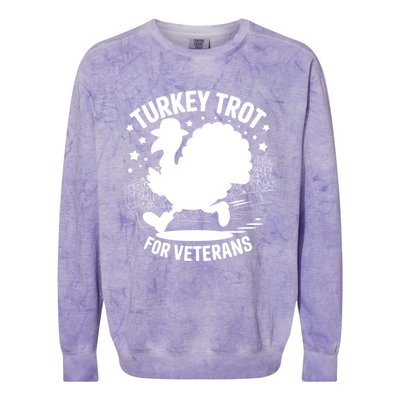 Patriotic Turkey Trot Veteran Thanksgiving Gift Colorblast Crewneck Sweatshirt