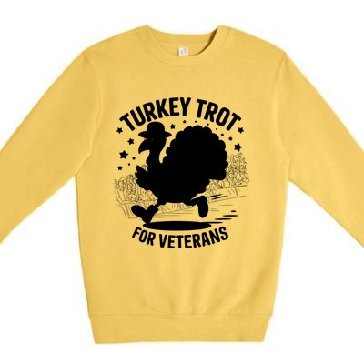 Patriotic Turkey Trot Veteran Thanksgiving Gift Premium Crewneck Sweatshirt