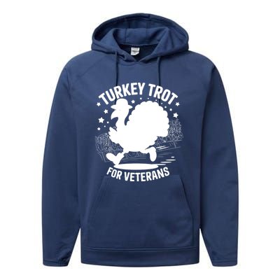 Patriotic Turkey Trot Veteran Thanksgiving Gift Performance Fleece Hoodie