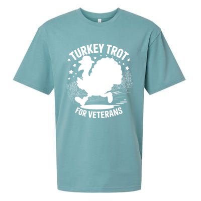 Patriotic Turkey Trot Veteran Thanksgiving Gift Sueded Cloud Jersey T-Shirt