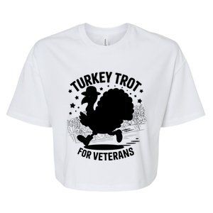 Patriotic Turkey Trot Veteran Thanksgiving Gift Bella+Canvas Jersey Crop Tee