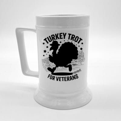 Patriotic Turkey Trot Veteran Thanksgiving Gift Beer Stein