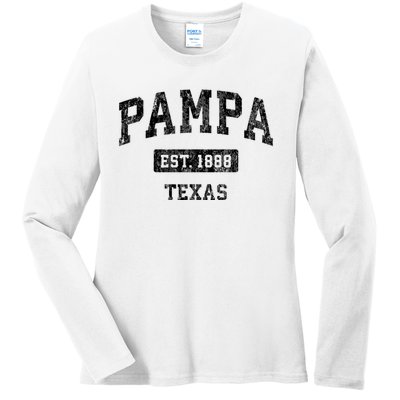 Pampa Texas Tx Vintage Sports Established Design Ladies Long Sleeve Shirt