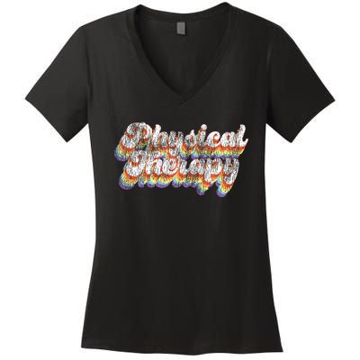 Physical Therapy Therapist Assistant Retro Vintage Women's V-Neck T-Shirt