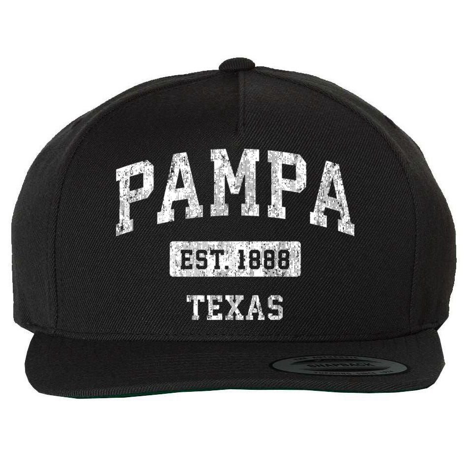 Pampa Texas Tx Vintage Sports Established Design Wool Snapback Cap