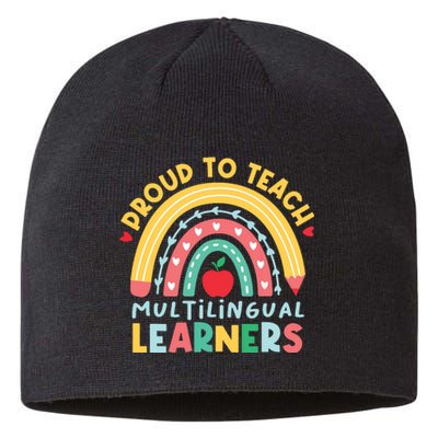 Proud To Teach Multilingual Learners Maestra Spanish Teacher Sustainable Beanie