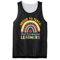 Proud To Teach Multilingual Learners Maestra Spanish Teacher Mesh Reversible Basketball Jersey Tank