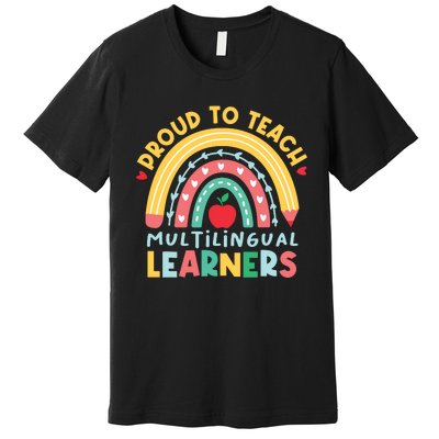 Proud To Teach Multilingual Learners Maestra Spanish Teacher Premium T-Shirt