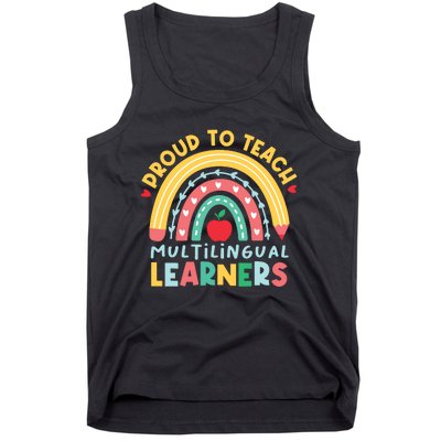 Proud To Teach Multilingual Learners Maestra Spanish Teacher Tank Top