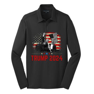 President Trump Trending Political Trump 2024 Election Silk Touch Performance Long Sleeve Polo