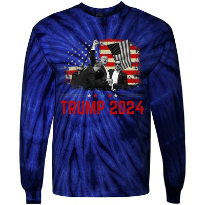 President Trump Trending Political Trump 2024 Election Tie-Dye Long Sleeve Shirt