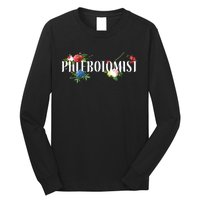 Phlebotomist Tech Technician Flower Floral Long Sleeve Shirt