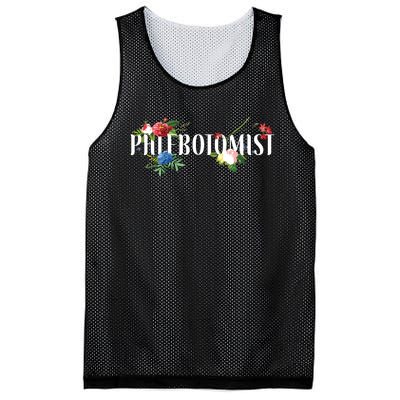 Phlebotomist Tech Technician Flower Floral Mesh Reversible Basketball Jersey Tank