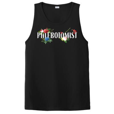 Phlebotomist Tech Technician Flower Floral PosiCharge Competitor Tank