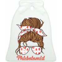 Phlebotomist Tech Technician Girl Ceramic Bell Ornament