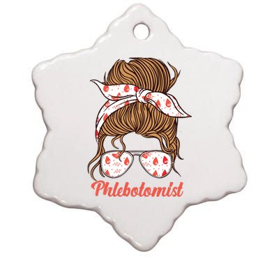 Phlebotomist Tech Technician Girl Ceramic Star Ornament