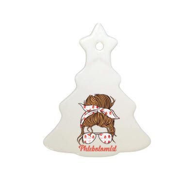 Phlebotomist Tech Technician Girl Ceramic Tree Ornament