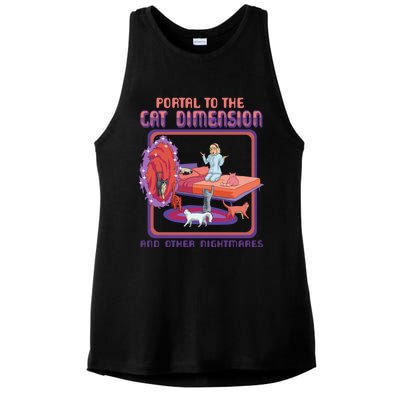 Portal To The Cat Dimension Funny Cat Kitten Lover Ladies PosiCharge Tri-Blend Wicking Tank