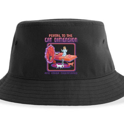 Portal To The Cat Dimension Funny Cat Kitten Lover Sustainable Bucket Hat