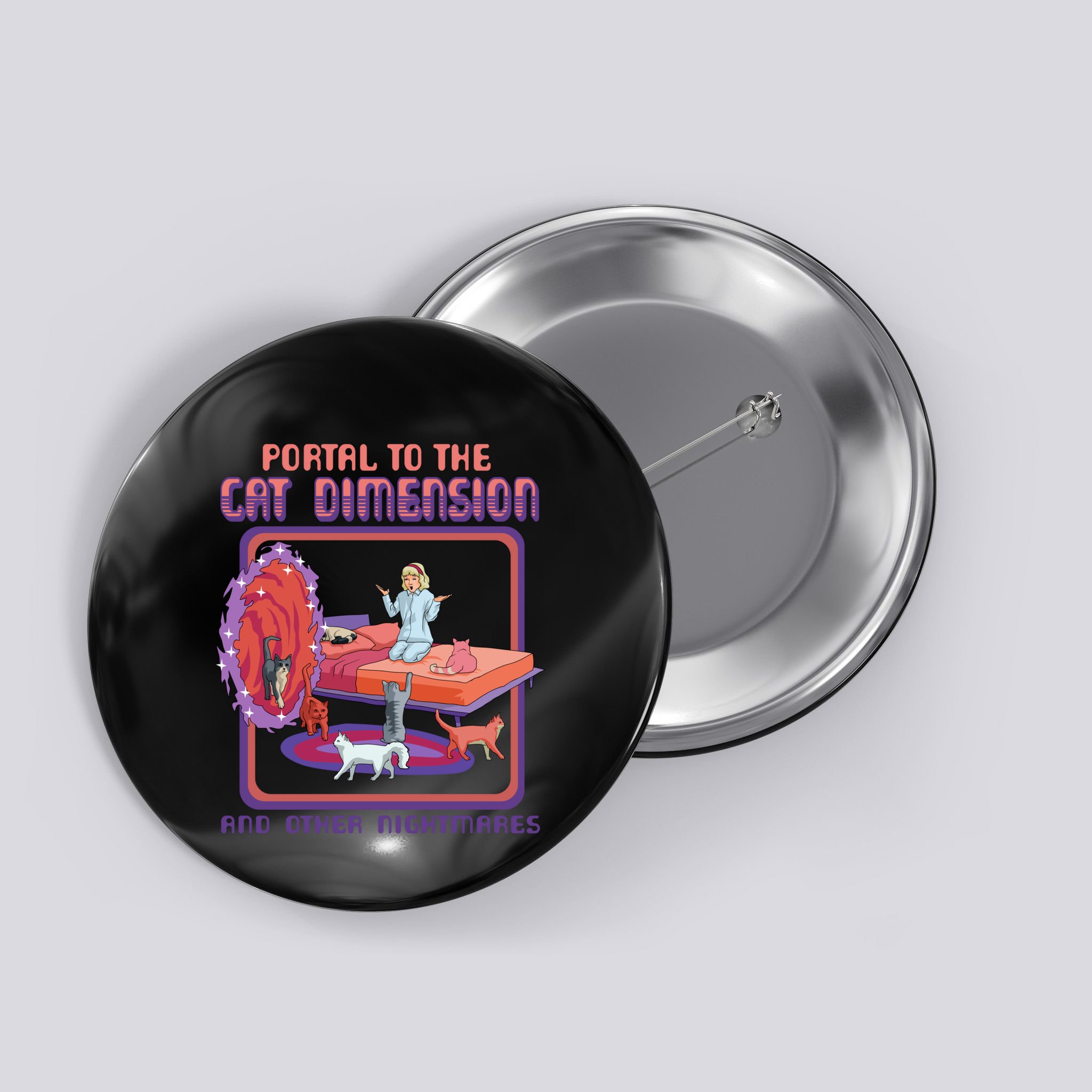 Portal To The Cat Dimension Funny Cat Kitten Lover Button