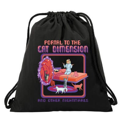 Portal To The Cat Dimension Funny Cat Kitten Lover Drawstring Bag