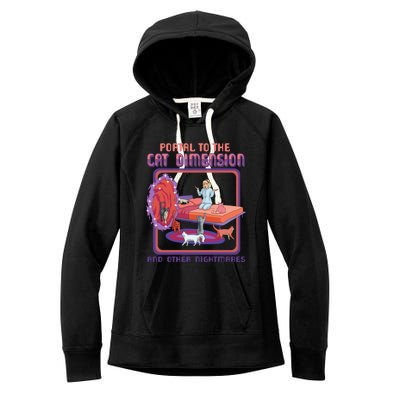 Portal To The Cat Dimension Funny Cat Kitten Lover Women's Fleece Hoodie