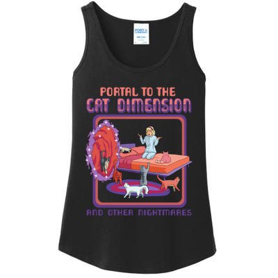 Portal To The Cat Dimension Funny Cat Kitten Lover Ladies Essential Tank