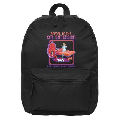 Portal To The Cat Dimension Funny Cat Kitten Lover 16 in Basic Backpack