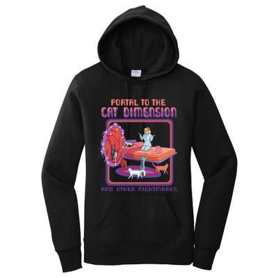 Portal To The Cat Dimension Funny Cat Kitten Lover Women's Pullover Hoodie