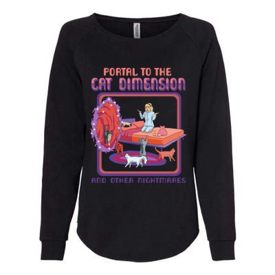 Portal To The Cat Dimension Funny Cat Kitten Lover Womens California Wash Sweatshirt