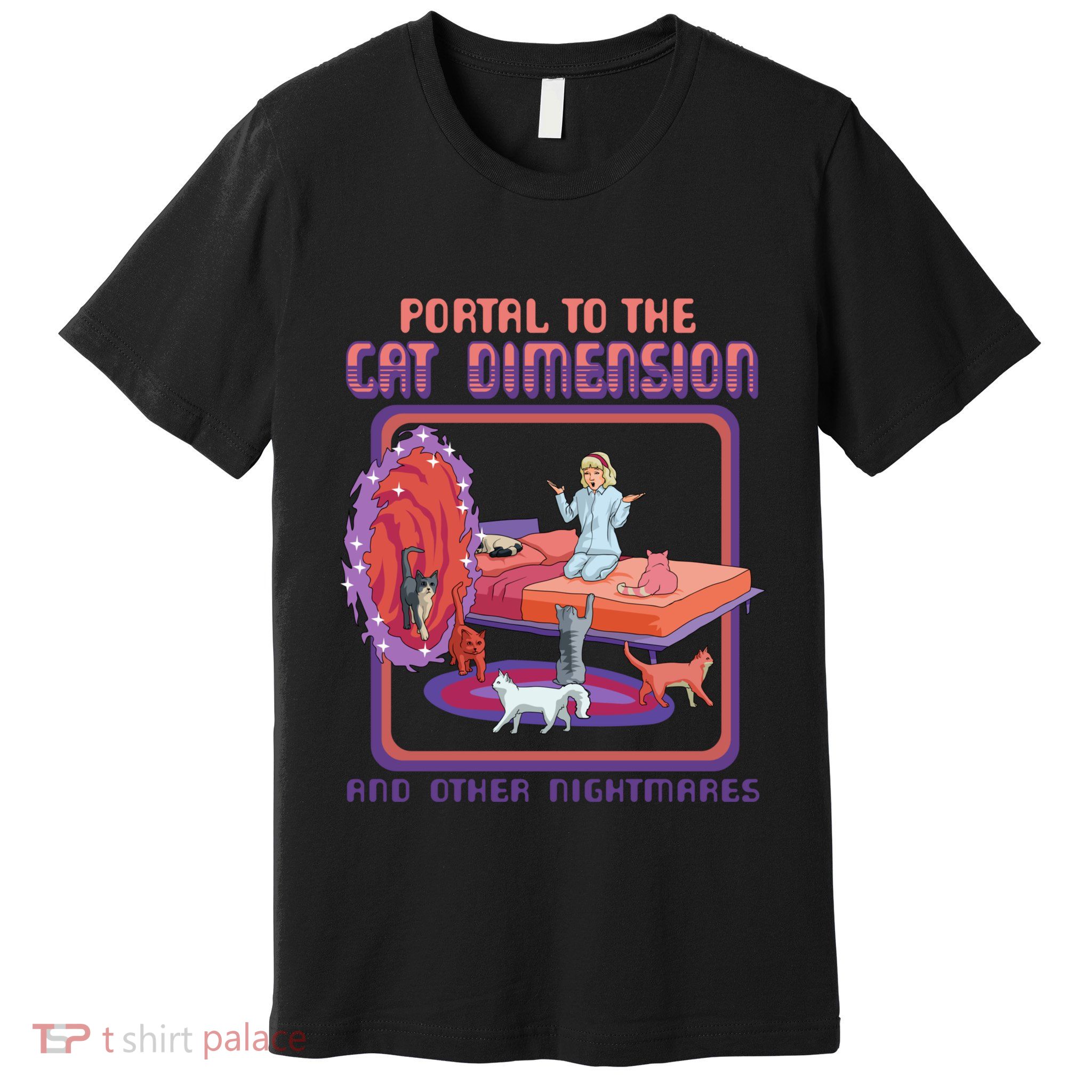 Portal To The Cat Dimension Funny Cat Kitten Lover Premium T-Shirt