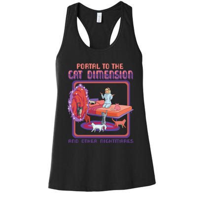 Portal To The Cat Dimension Funny Cat Kitten Lover Women's Racerback Tank