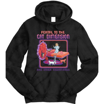Portal To The Cat Dimension Funny Cat Kitten Lover Tie Dye Hoodie