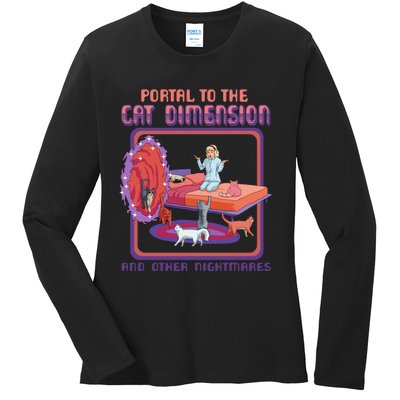 Portal To The Cat Dimension Funny Cat Kitten Lover Ladies Long Sleeve Shirt